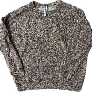 Athleta Women's Leopard Print Maroon Crewneck Sweater